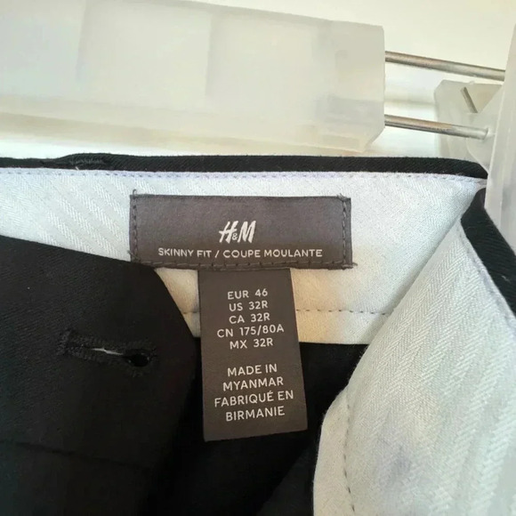 Men's Skinny Fit Black Suit Pants - Picture 6 of 11